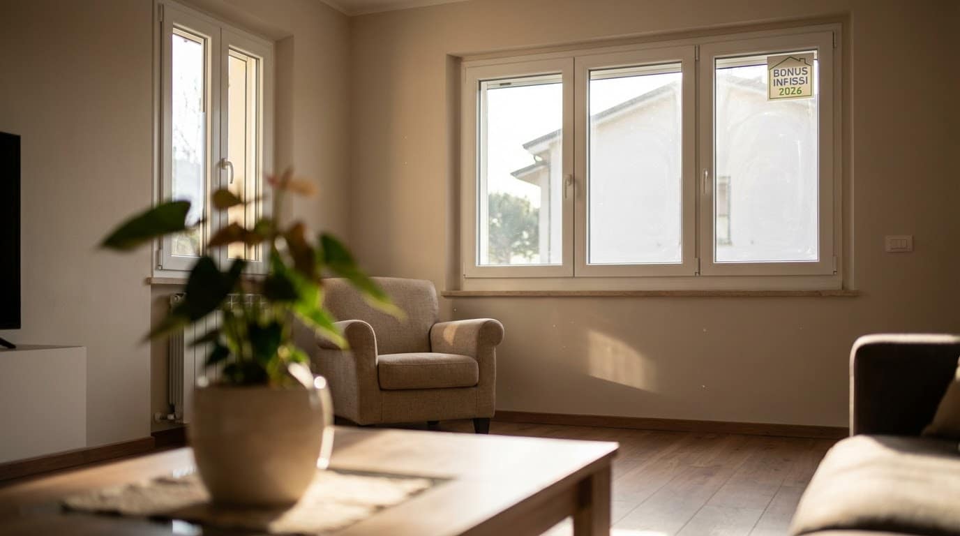 Interno domestico con infissi nuovi in PVC e luce naturale